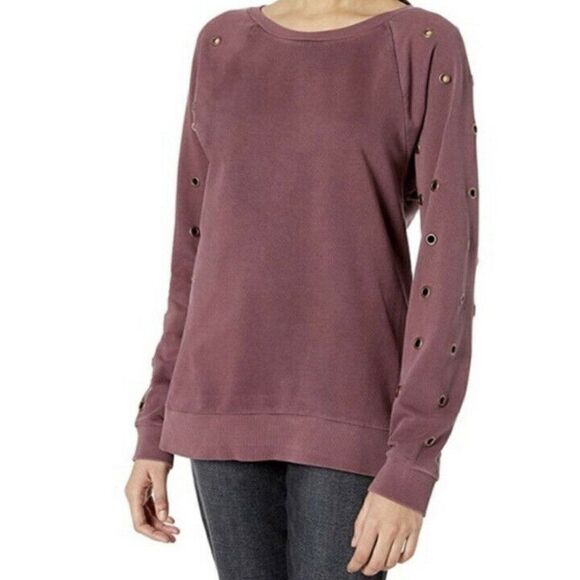 Joe’s Jean Collection Izzy Grommet Sweatshirt Pink - Picture 1 of 10